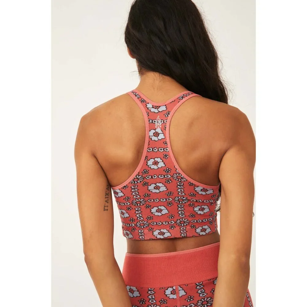 🎉LAST CHANCE🎉 NWT FP Movement Free Throw Jacquard Crop Tank / Floral - Picture 3 of 9